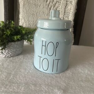 Rae Dunn Light Blue Ceramic Jar with Lid